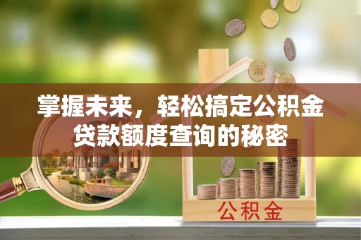 内丘掌握未来，轻松搞定公积金贷款额度查询的秘密