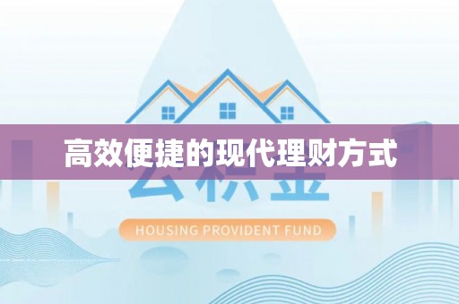 内丘高效便捷的现代理财方式