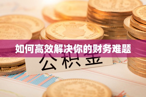 内丘如何高效解决你的财务难题