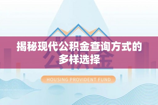 内丘揭秘现代公积金查询方式的多样选择